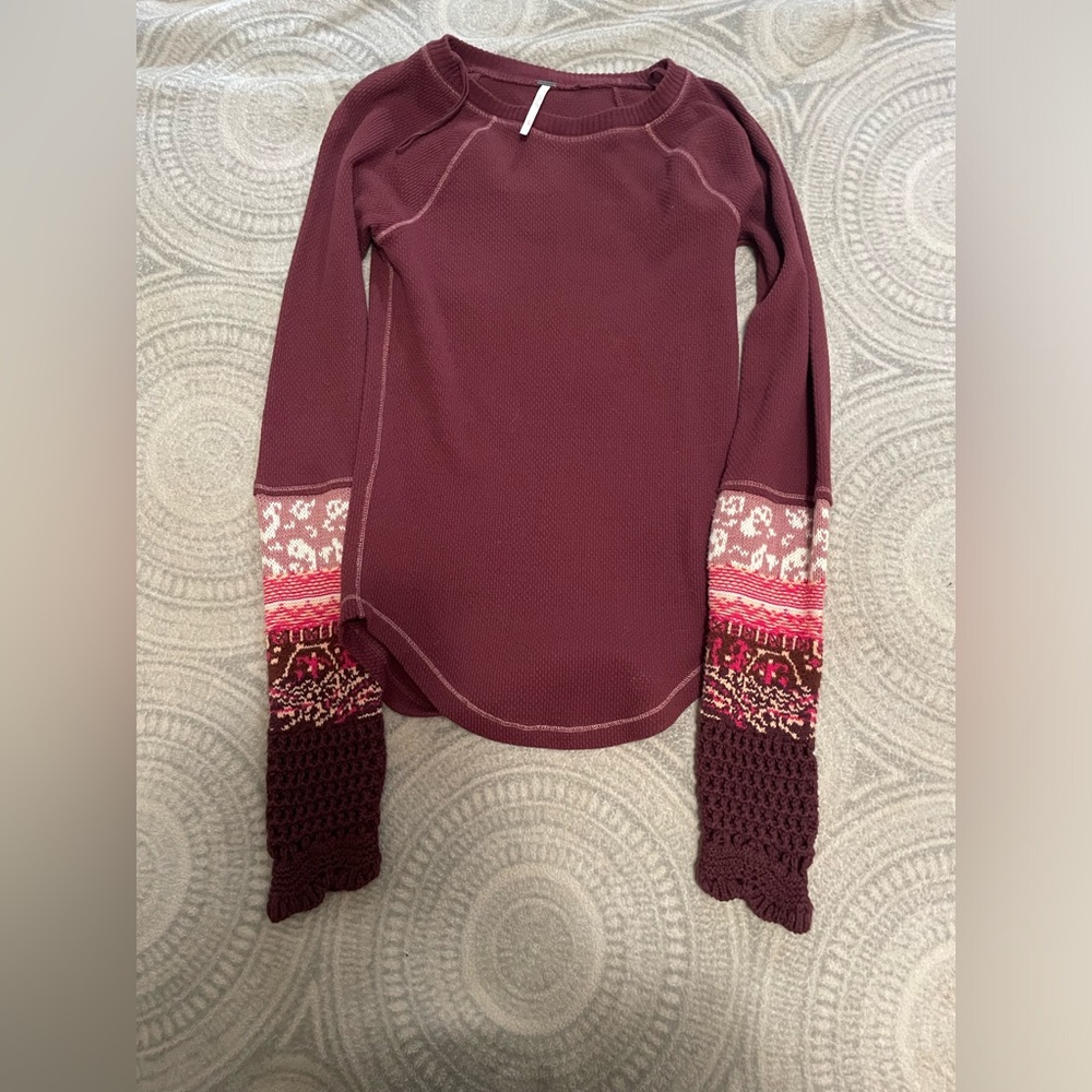 Free people thermal thick knit cuff sleeves